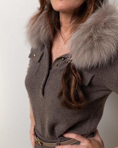 Polo jersey cashmere Dark Mink [1]