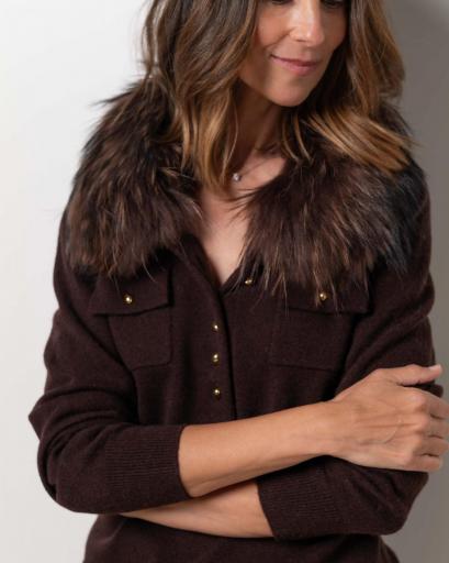 Polo jersey cashmere Chocolate Brown