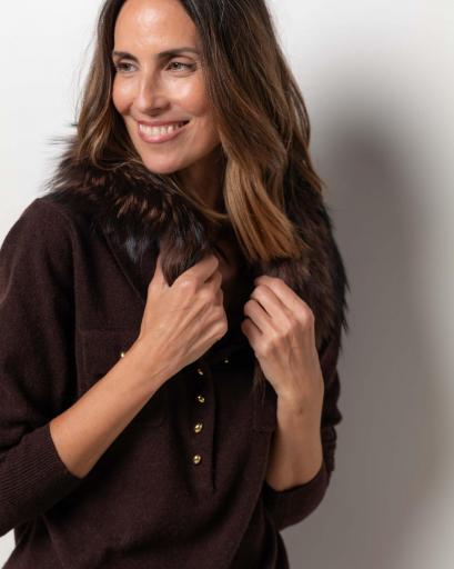 Polo jersey cashmere Chocolate Brown [1]