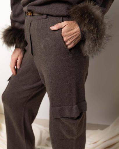 Pantalones cargo dark mink SIN BOLSILLOS [1]
