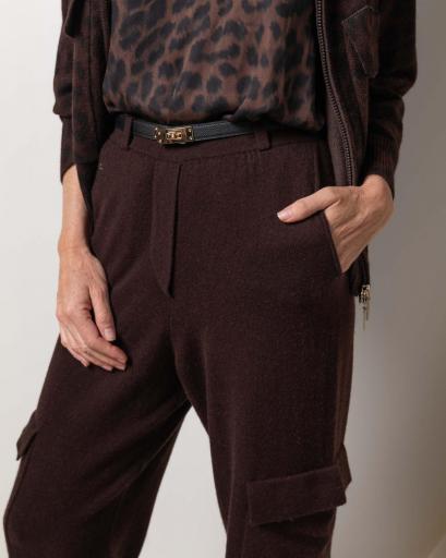 Pantalones cargo chocolate brown SIN BOLSILLOS [1]