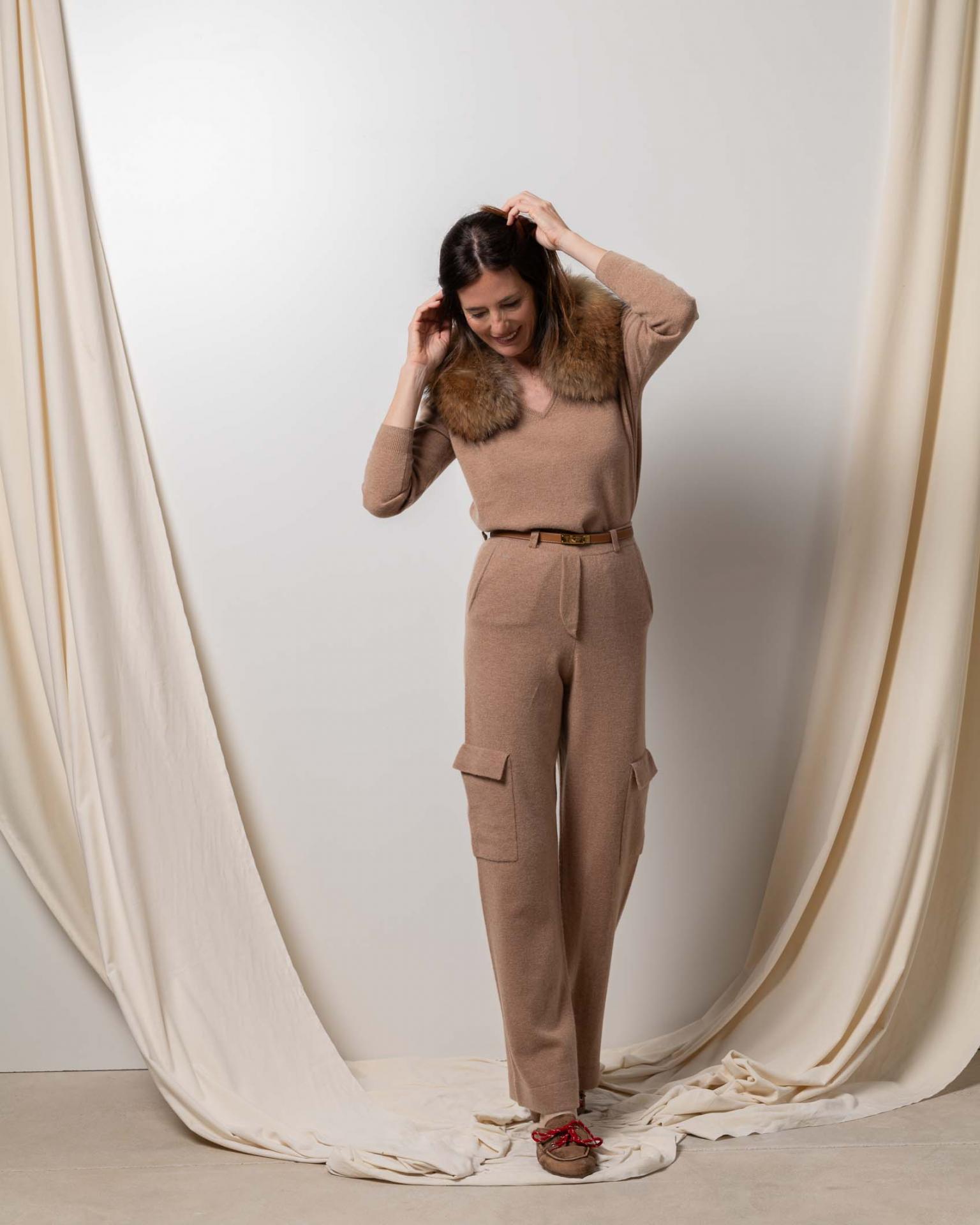 Pantalones cargo rock camel SIN BOLSILLOS
