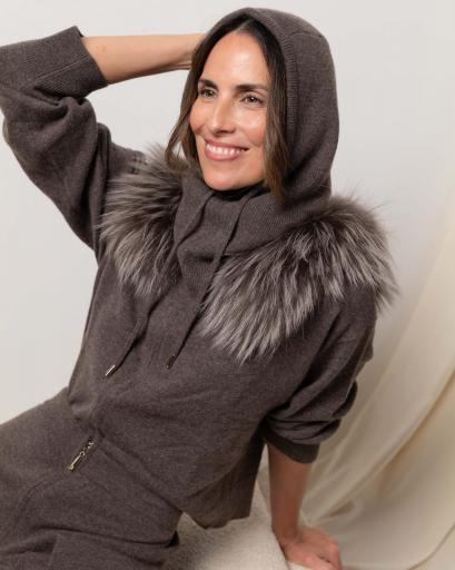 Cárdigan zipper cashmere dark mink [3]