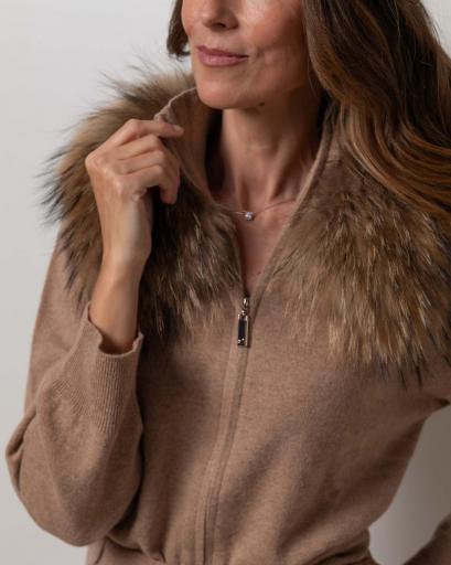 Cárdigan zipper cashmere rock camel [2]