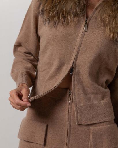 Cárdigan zipper cashmere rock camel [3]