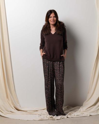 Jersey pico cashmere Chocolate Brown [2]