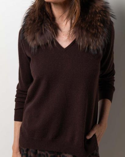 Jersey pico cashmere Chocolate Brown [0]