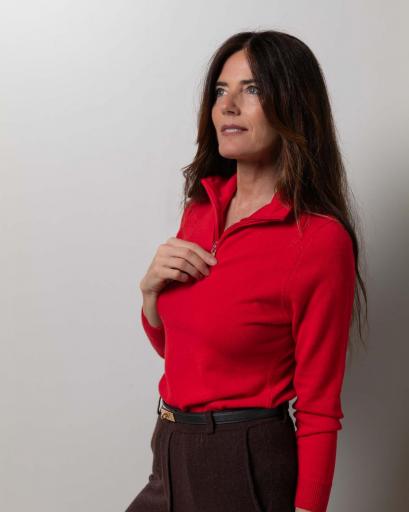 Jersey cremallera cashmere rojo [0]