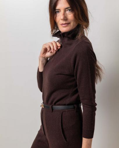 Jersey cremallera cashmere chocolate brown [2]