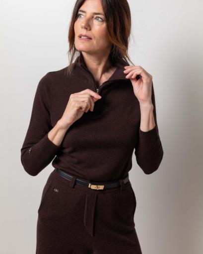 Jersey cremallera cashmere chocolate brown [1]