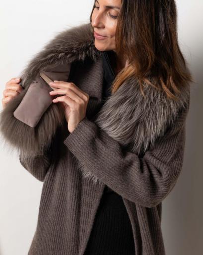 Maxi cuello piel natural dark mink [2]