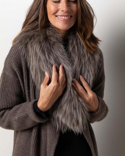 Maxi cuello piel natural dark mink [4]