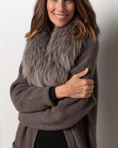 Maxi cuello piel natural dark mink [3]