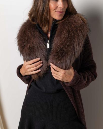 Maxi cuello piel natural New Mocca [0]