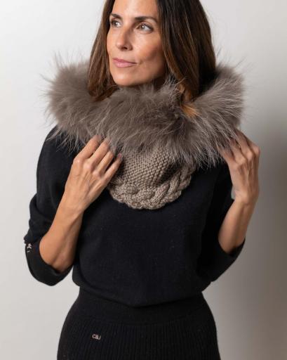 Capucha punto artesanal dark mink [0]