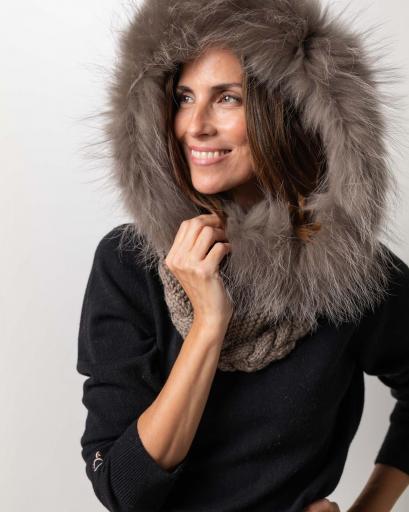 Capucha punto artesanal dark mink [1]