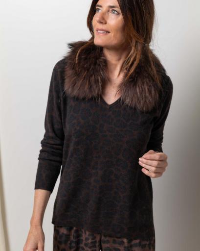 Jersey pico cashmere print navy mocca [1]