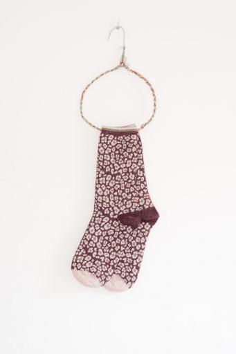 Calcetines leopardo burdeos