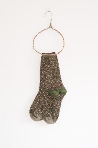 Calcetines leopardo verde