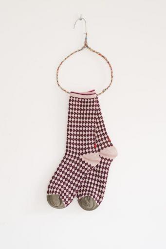Calcetines rombo burdeos