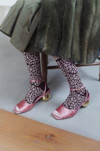 Calcetines leopardo burdeos [1]