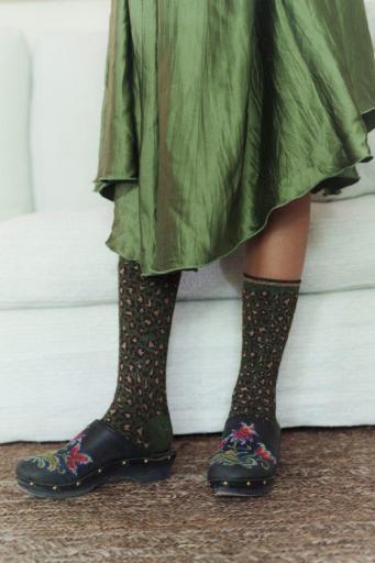 Calcetines leopardo verde [1]
