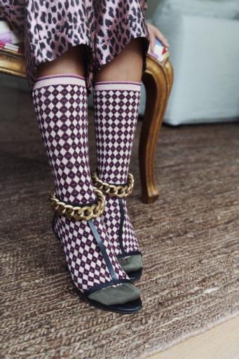 Calcetines rombo burdeos [1]