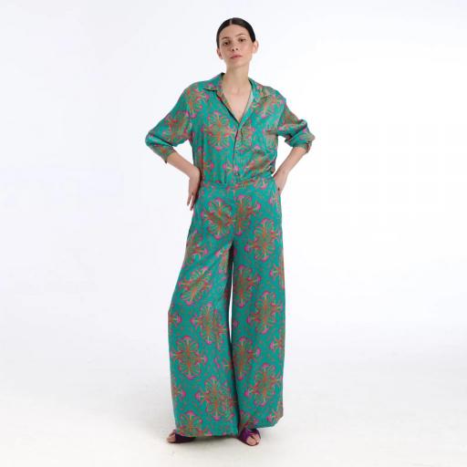 Camisa azul flores novio [0]