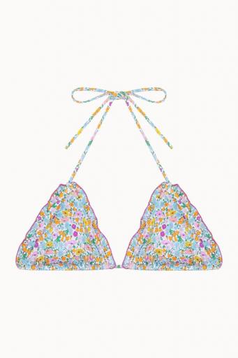 Bikini triángulo con volante y estampado floral Campanilla con braguita tie con volante [1]