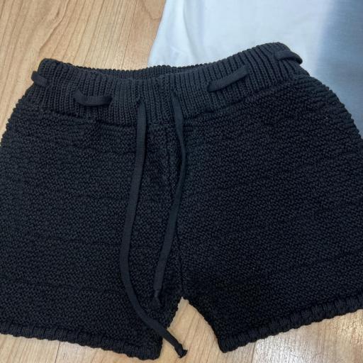 Pantalones cortos punto algodón negros [1]