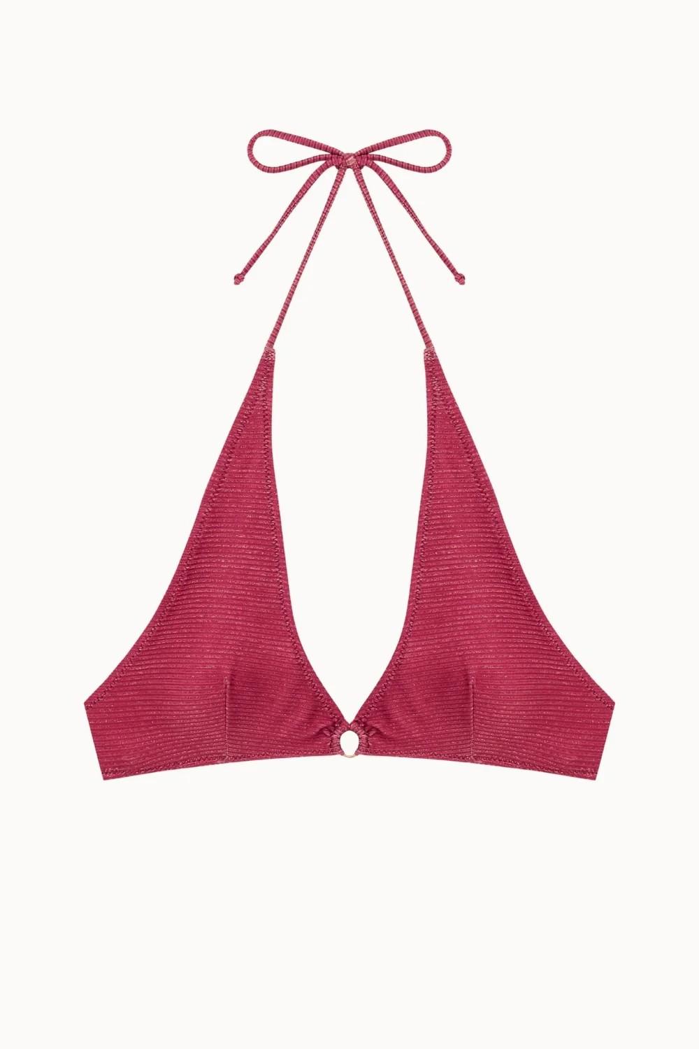 Top bikini halter con aro dorado Gloss y braguita clásica normal