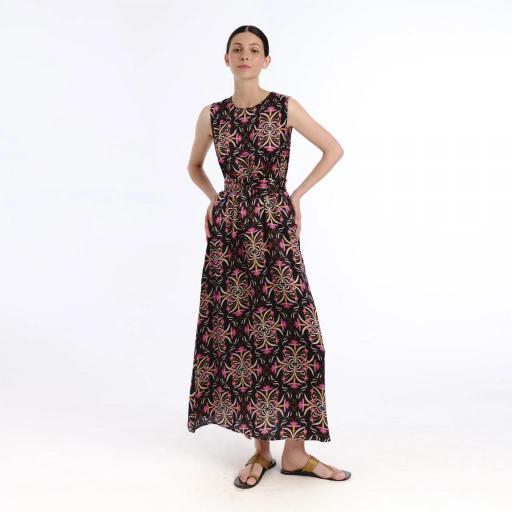 Vestido Gia negro con estampado floral [0]