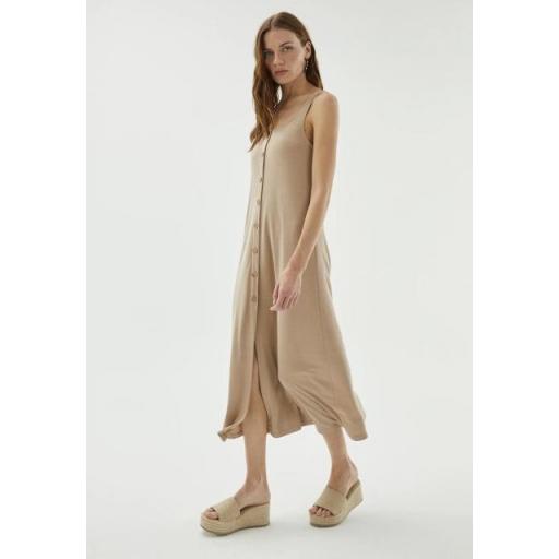 Vestido beige fluido botones [2]