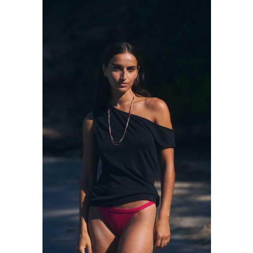 Camiseta asimétrica Naomi lyocell negra [2]