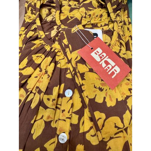 Vestido ballon marrón y amarillo [1]