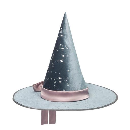 Sombrero de bruja terciopelo gris disfraz 