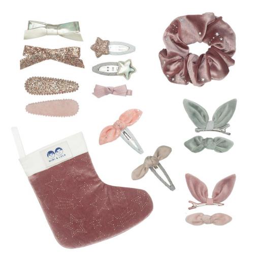 Calcetín rosa de Navidad con regalos [1]