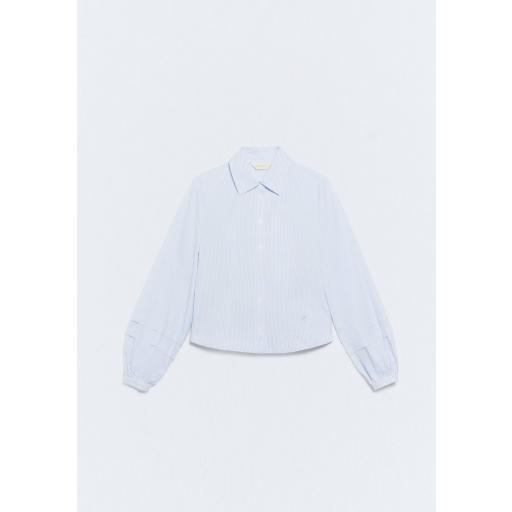 Camisa romántica algodón azul rayas Darcey [5]
