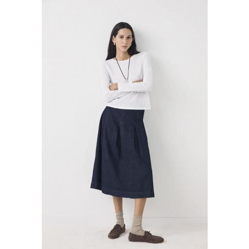 Falda midi denim azul Phoenix [1]