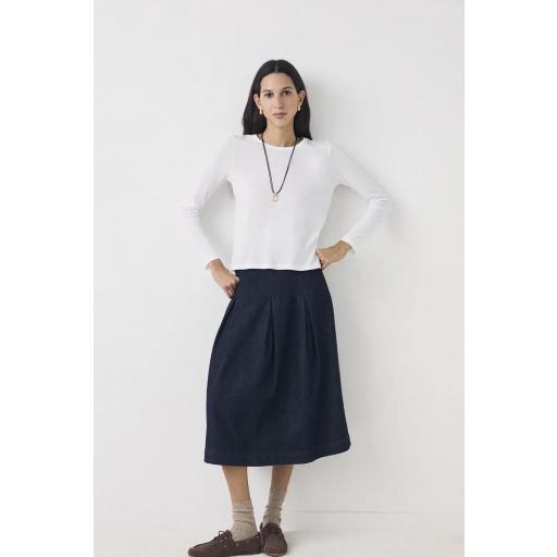 Falda midi denim azul Phoenix [0]
