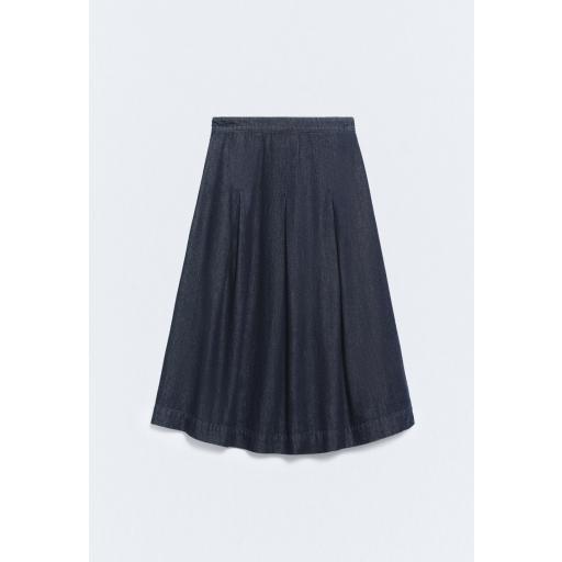 Falda midi denim azul Phoenix [4]