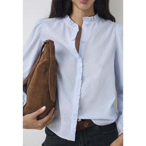 Camisa volantes azul Emiliana [1]