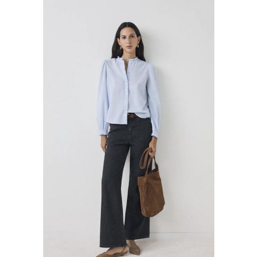 Camisa volantes azul Emiliana