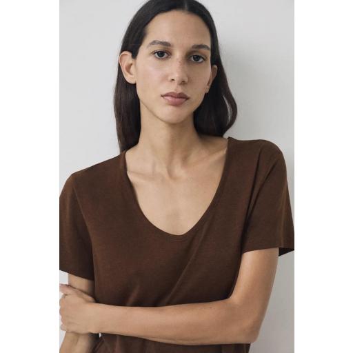 Camiseta básica fluida manga corta caramelo [1]