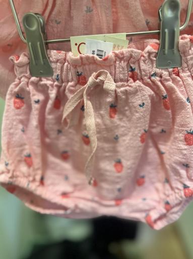 Culotte algodón orgánico estampado fresas color sugar pink