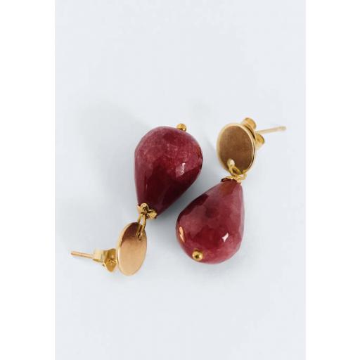 Pendientes piedra roja dorados Harper [1]