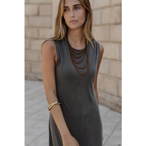 Collar cascada miel caramel