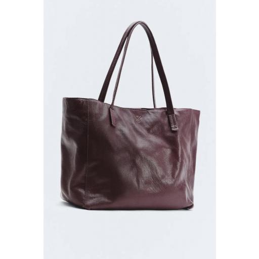 Bolso shopper hombro burgundy [0]