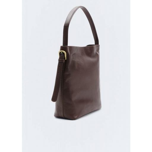Bolso piel napa brillo imán Miranda chocolate [2]