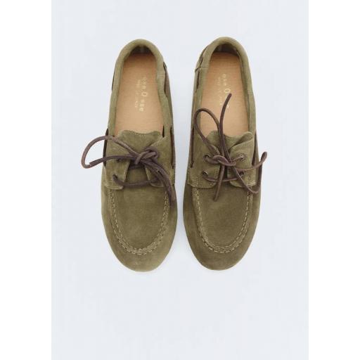 Zapato piel caqui Nautic
